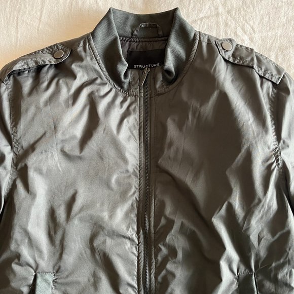 Structure Jackets & Coats Mens Structure Gun Metal Bomber Jacket Size Medium Poshmark